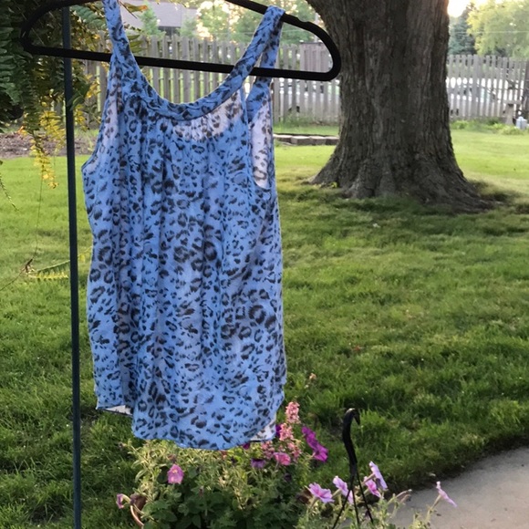 Rebecca Taylor Blue and Black Tank Top Blouse Size 2 - Picture 4 of 8